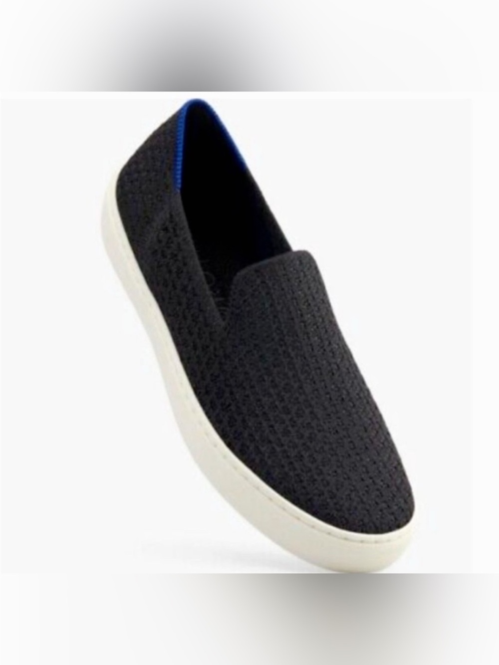 Rothy's Black Knit Slip-On with White Sole
